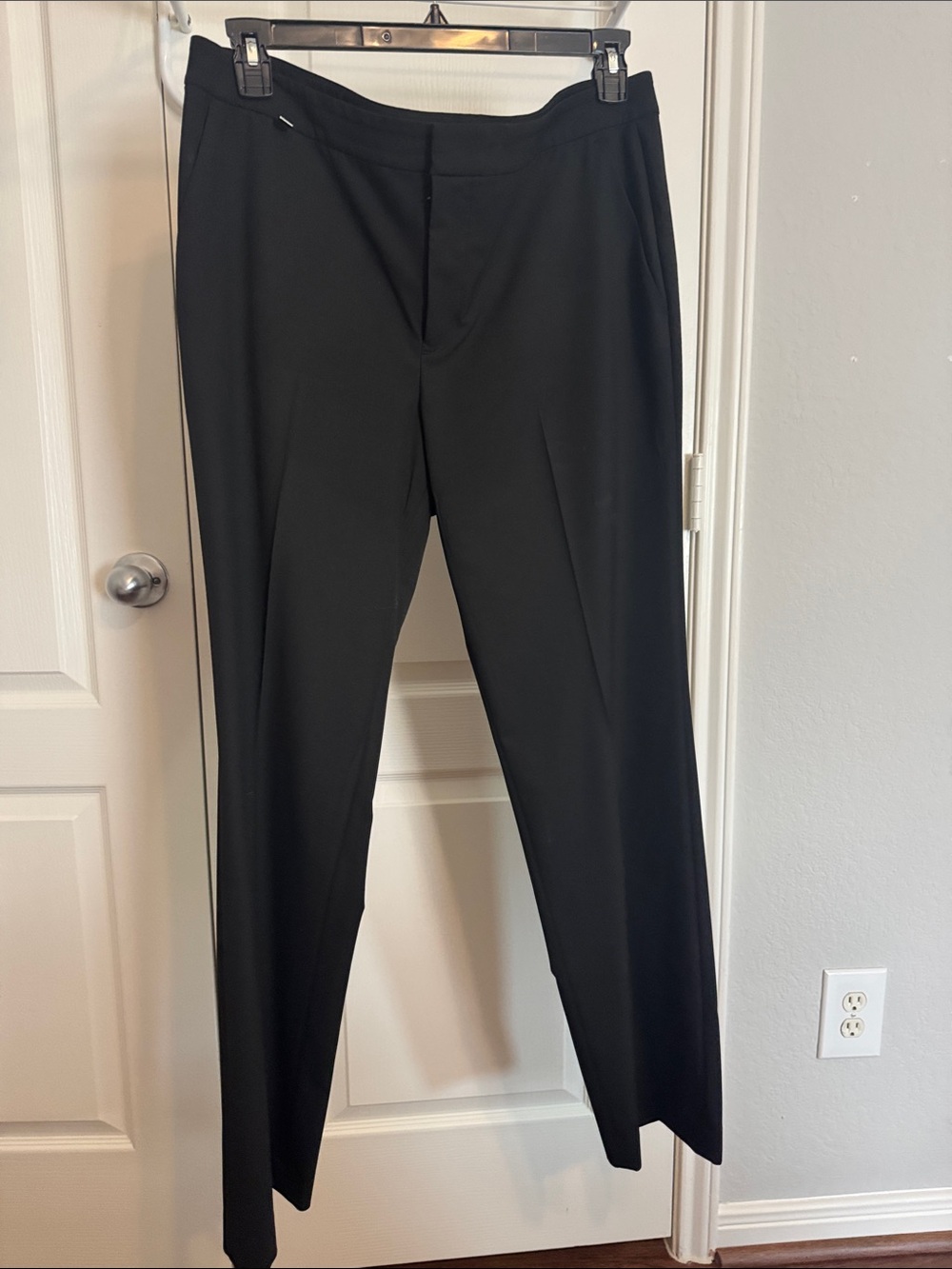 Ralph Lauren Black Tailored Straight-Leg Dress Pants